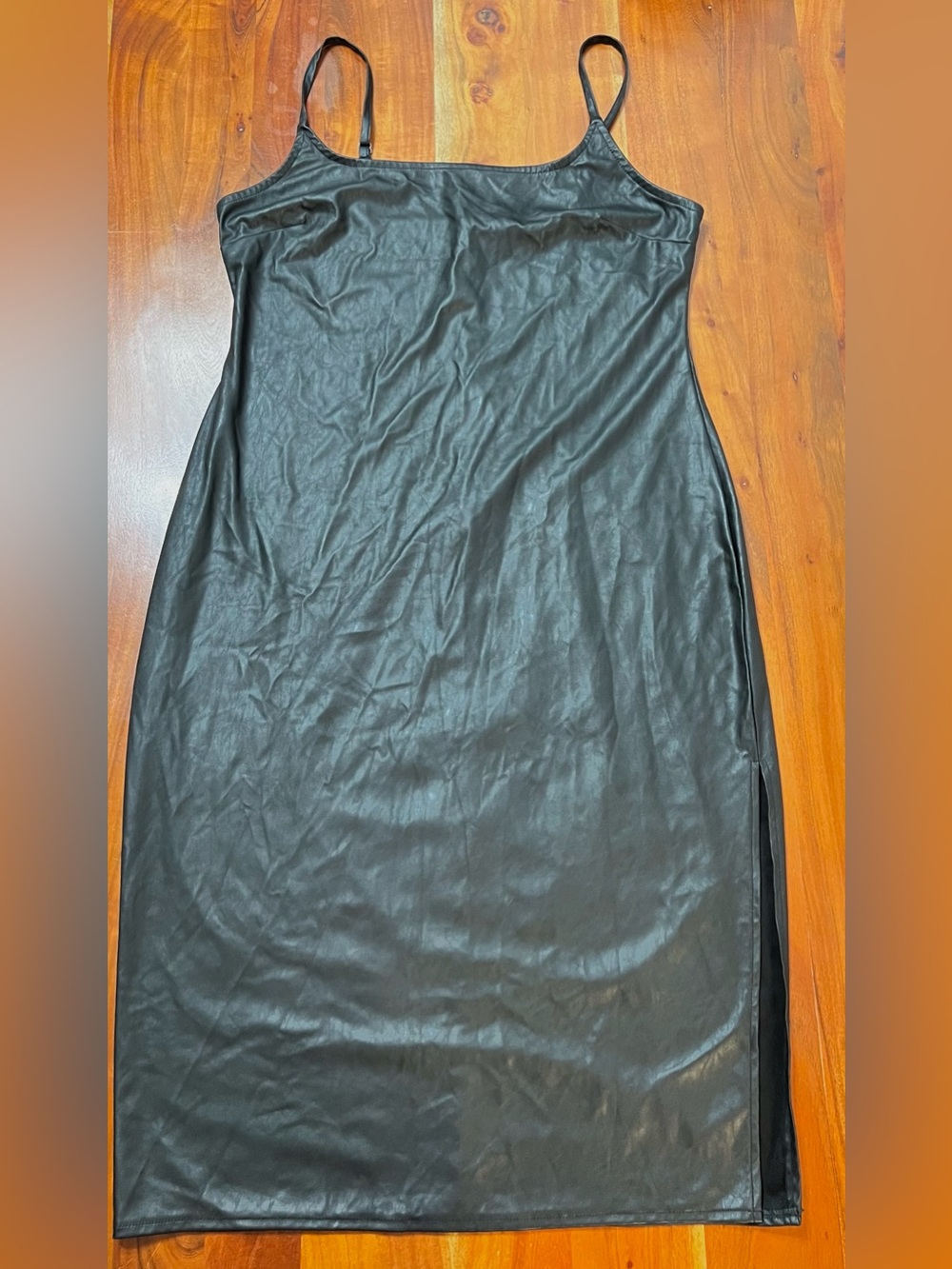 Faux Leather Midi Dress